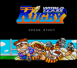 World Class Rugby title screen for Super Famicom